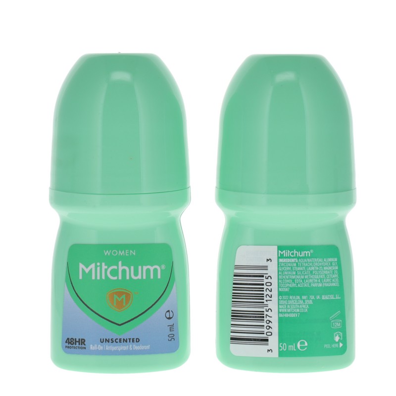 MITCHUM 48HR PROTECTION UNSCENTED ROLL ON - WOMEN'S FOR HER. NEW. FREE SHIPPING