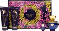 Photos - Shower Gel Versace Pour Femme Dylan Blue Gift Set 100ml EDP + 5ml EDP + 100ml  + 100ml Body Lotion 