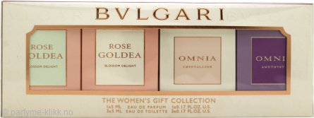 Bvlgari Miniatures Gift Set 5ml Rose Goldea Blossom Delight EDP + 5ml Rose Goldea Blossom Delight EDT + 5ml Omnia Crystalline EDT + 5ml Omnia Amethyste EDT