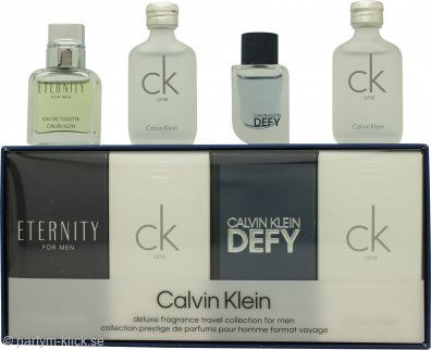 Calvin Klein Men's Mini Gift Set 2 x 10ml CK One EDT + 10ml Eternity EDT + 10ml Defy EDT