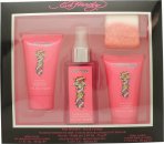 Ed hardy women gift set 100ml body mist 50ml body wash 50ml body lotion 75g bath fizz