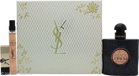 Yves Saint Laurent Black Opium Gift Set 50ml EDP + 10ml EDP + Mini Rouge Pur Couture Lipstick - Rouge Muse