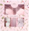 Click to view product details and reviews for The kind edit co spa botanique luxury slipper gift set 110ml body wash 100g bath crystals 1 pair slippers.