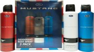 Mustang Ford Deodorant Spray Gift Set 200ml Red + 200ml White + 200ml Blue