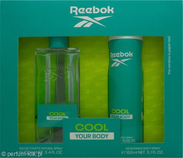 reebok cool your body for her woda toaletowa 100 ml   zestaw 