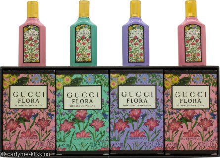 Gucci Flora Gift Set 2 x 5ml Gorgeous Gardenia EDP + 5ml Gorgeous Jasmine EDP + 5ml Gorgeous Magnolia EDP
