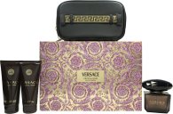 Versace Crystal Noir Gift Set 90ml EDP + 100ml Body Lotion + 100ml Shower Gel + Pouch