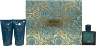 Versace Eros Gift Set 50ml EDP + 50ml Shower Gel + 50ml Aftershave Balm