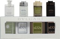 Bvlgari Miniatures For Him Gift Set 5ml Pour Homme EDT + 5ml Man Rain Essence EDP + 5ml Man Wood Essence EDP + 5ml Man In Black EDP