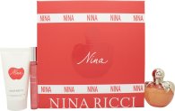 Nina Ricci Nina Gift Set 50ml EDT Spray + 75ml Body Lotion + 10ml EDT Rollerball