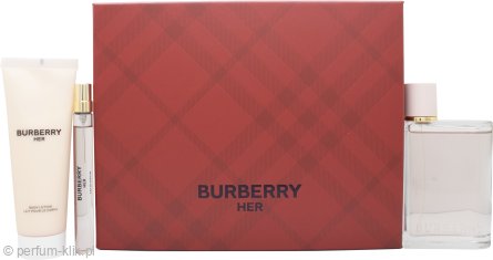 burberry her woda perfumowana 100 ml   zestaw 